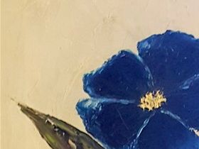 Les grandes bleues 40 X 20 po. Huile sur toile texturée, à la spatule / Copyrights
