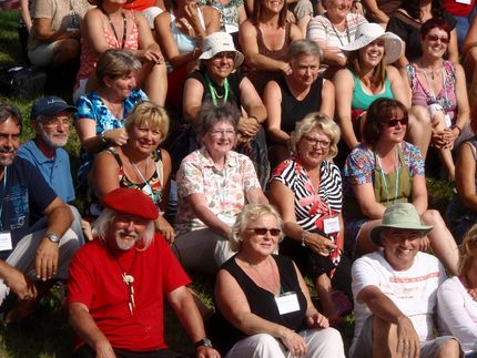 2012. Symposium Rendez-vous des peintres au Nouv. Brunswick. Gros plan d'une section du groupe.