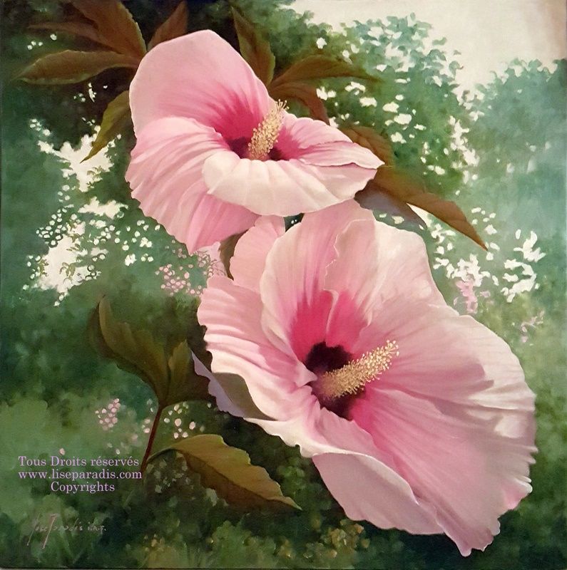 Princesses des jardins 20 X 20 po. Huile sur toile / Copyrights