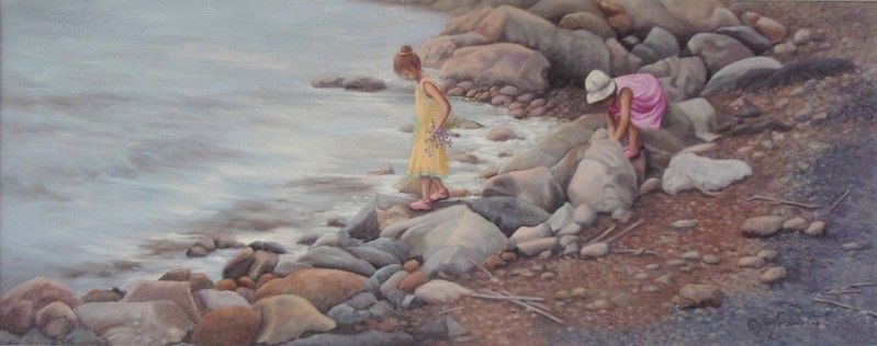 Un jour de vacances (St-Tropez, France) 12 X 30 po. / huile sur toile / Copyrights