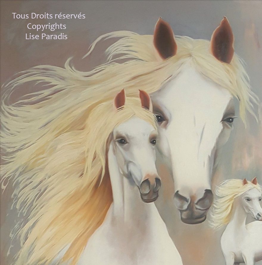 La familia / huile sur toile-galerie / 36 X 36 po. Copyrights