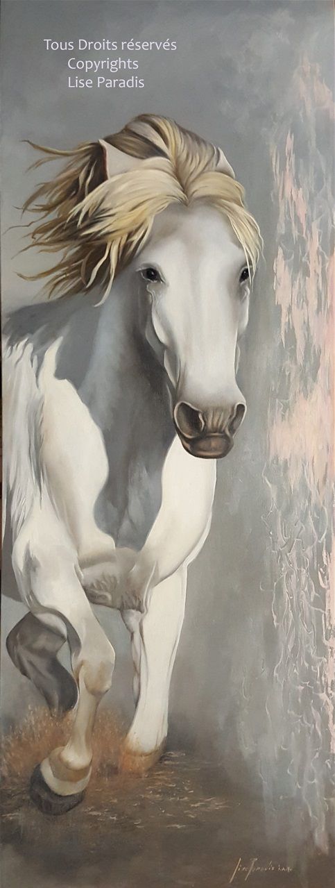'' Furie '' 48 X 18 po. / huile sur toile-galerie / copyrights