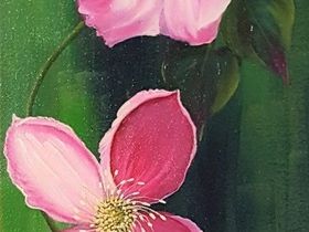 ''Bijoux de jardin'' 32 X 8 po. / Huile sur toile / Copyrights